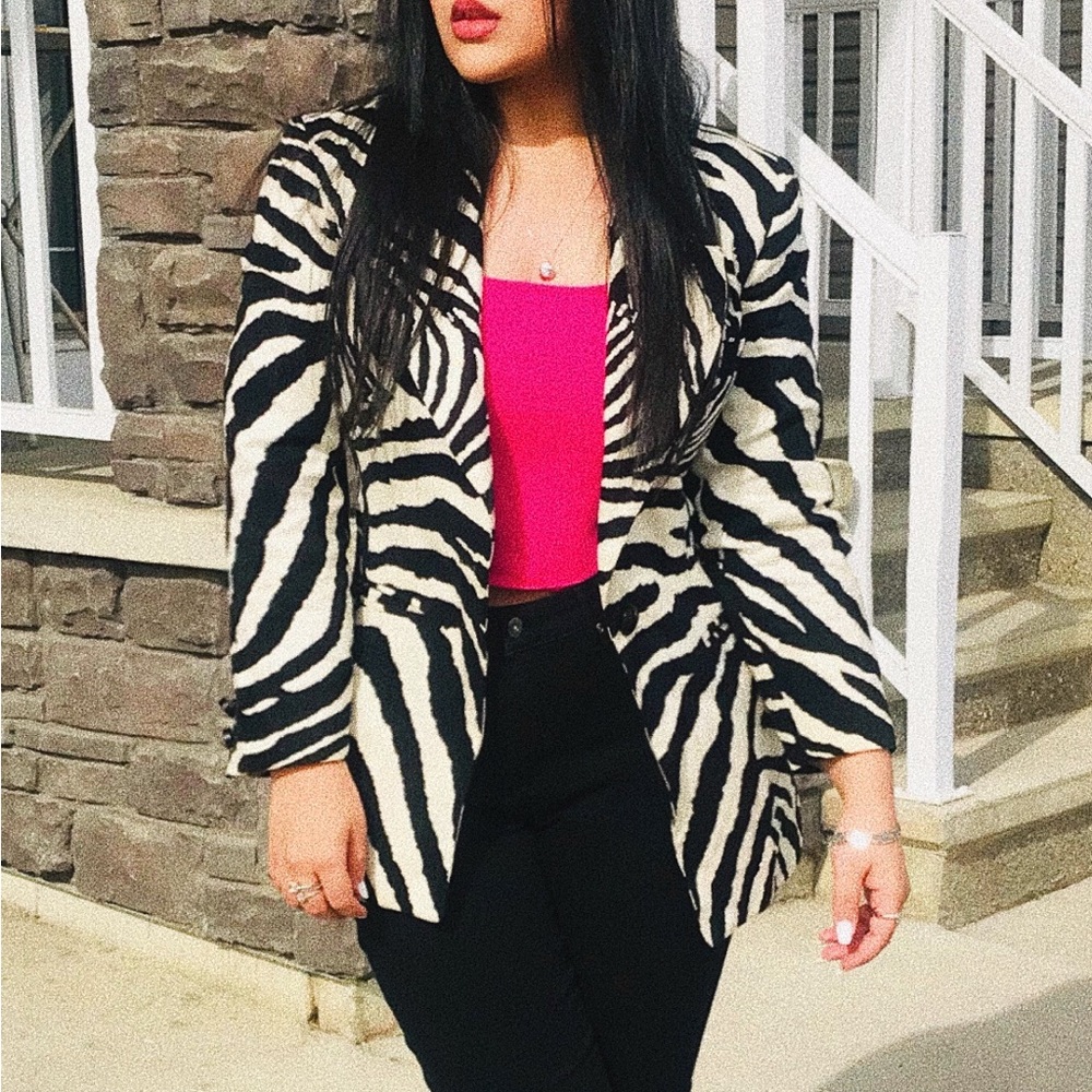 Zebra print blazer